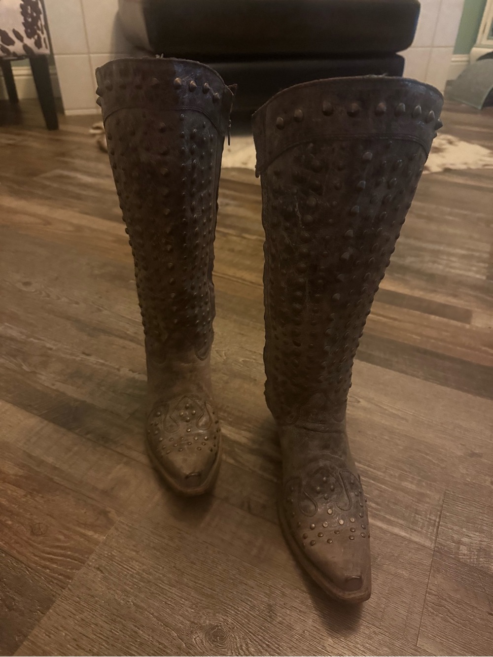 Corral studded leather western boots
